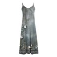 thumbnail image 5 of Ovzne Robes Grande Taille pour Femmes Rondes Robe d'Été Robes d'Été pour Femmes Imprimé Sans Manches Col Rond Robe Décontractée Longues Robe Maxi Grande Taille Imprimée Liquidation, 5 of 5