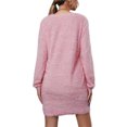 thumbnail image 3 of LUXUR Robe Chandail pour Femmes Chandail en Peluche Chandail à Manches Longues Mini Robes Ample en Molleton Rose P, 3 of 4