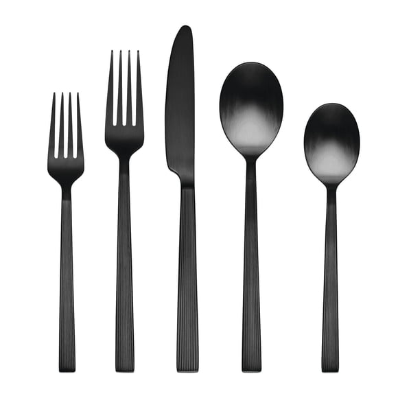 Better Homes & Gardens River Black Satin 20Pc Flatware Set