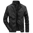 thumbnail image 1 of EGNMCR Jackets for Men Men's And Winter Casual Baseball Uniform Leather Jacket Leather Jacket, 1 of 2