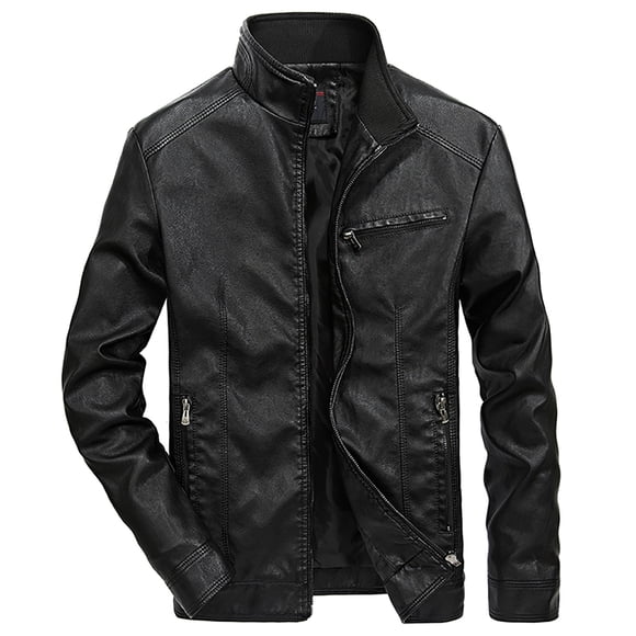 Mens Jacket Winter Mens Autumn And Winter Casual Baseball Uniform Leather Jacket Leather Jacket