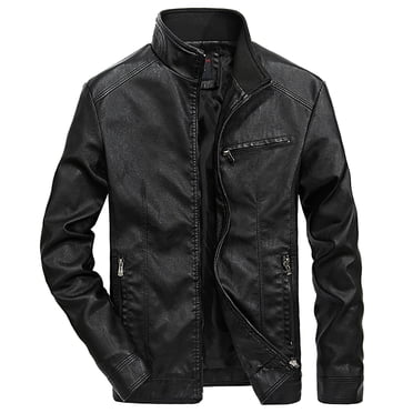 Mens Jacket Winter Mens Autumn And Winter Casual Baseball Uniform Leather Jacket Leather Jacket