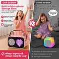 thumbnail image 2 of JYX Mini Karaoke Machine, Home Karaoke System with 15 Animated Dispaly Modes, Mini Portable Speaker with 2 Microphones, Pink, 2 of 16