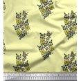 thumbnail image 1 of Soimoi Polyester Crepe Fabric Leaves & Floral Block Print Fabric by The Yard 42 Inch Wide, 1 of 3