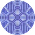 thumbnail image 1 of Ahgly Tapis Rond Lavable en Machine Intérieur Transitionnel Bleu Denim, 6 Pieds Rond, 1 of 7