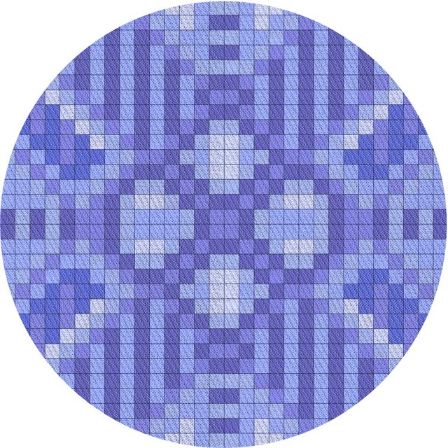 Ahgly Tapis Rond Lavable en Machine Intérieur Transitionnel Bleu Denim, 6 Pieds Rond