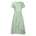 thumbnail image 2 of WTXUE Robe à Paillettes pour Femmes, Robe Longue Maxi à Encolure Ronde en Mousseline Patchwork à Imprimé à Paillettes pour Femmes, Robes Petite pour Femmes, Robe Verte, 2# Vert P, 2 of 5