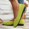 thumbnail image 2 of Dakaela Ballerines pour Femmes à Bout Rond en Tricot à Enfiler Ballerines de Marche Mocassins à Petit Talon Compensé Vert 9.5, 2 of 8