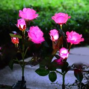 Chmadoxn Solar Garden Lights - 4 Head Floral Sway Light Solar Light-Solar Sway Lights- Sway With The Wind- Solar Outdoor Lights- Solar Garden Decorative Lights- Patio Ya solar light