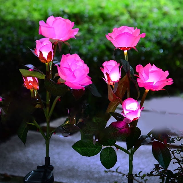 LSLJS Solar Garden Lights - 4 Head Floral Sway Light Solar Light-Solar Sway Lights- Sway with The Wind- Solar Outdoor Lights- Solar Garden Decorative Lights- Patio Ya, Solar Light