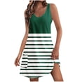 thumbnail image 1 of Yuyuzo Robes Décontractées pour Femmes Été Robes T-Shirt Sortie de Plage Robe Débardeur à Rayures avec Poches, 1 of 4