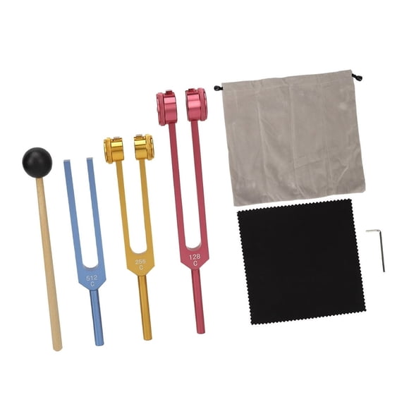HLONK Therapeutic Use Tuning Fork Set 3 Colours Weighted Tuning Fork Suitable For Sound Yoga Reiki Meditation .