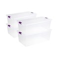 thumbnail image 1 of Sterilite 110 Qt ClearView Boîte de Rangement à Loquet, Bac Empilable avec Couvercle à Loquet, Lot de 4, 1 of 8