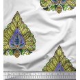 thumbnail image 1 of Soimoi Polyester Crepe Fabric Leaves & Floral Block Print Fabric by Yard 42 Inch Wide, 1 of 3