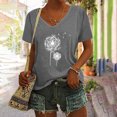 thumbnail image 5 of Hauts Grande Taille pour Femmes Mode Décontractée Imprimée Manches Courtes Tee-Shirt Ample Grande Taille Blouse Col en V Shorts Grande Taille pour Femmes, 5 of 5