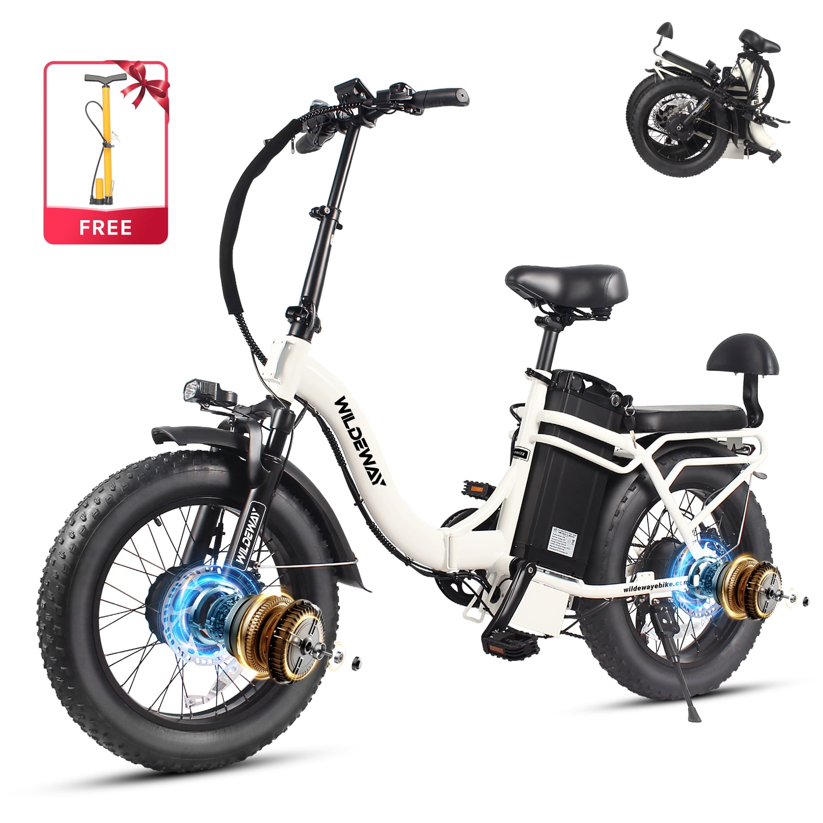 Wildeway SummitX Folding Dual Motors 2000W Mountain Bike for Adult