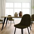 thumbnail image 4 of Homy Casa Modern Rectangular 5-Piece Dining Set for Dining Room, Faux Wood Table with 4 Upholstered Chairs, 4 of 11