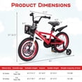 thumbnail image 3 of Costway Vélo 16 Pouces pour Enfant de 4 à 7 Ans avec Guidon et Selle Réglables en Hauteur, Frein à Main, Rouge, 3 of 10