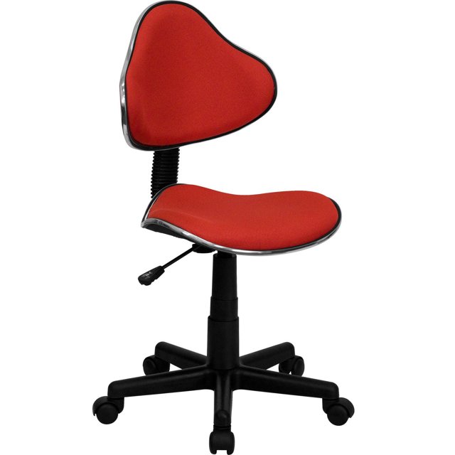 Chaise de bureau ergonomique pivotante en tissu rouge