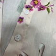 thumbnail image 4 of Pisexur Robes d'Été pour Femmes Mode Bohème à Imprimé Floral Robe Maxi Tunique Décontractée Taille Élastique Robe Soleil Col Rabattu Boutonnée Longue Robe Manches 3/4 Col en V Fluide Coton Lin Robe de Plage, 4 of 5