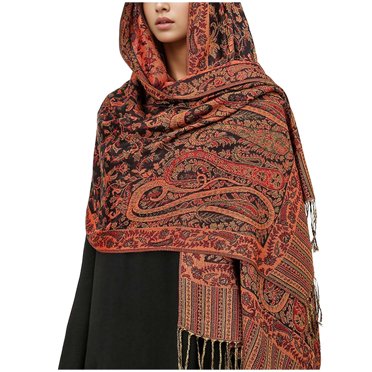 RKSTN Scarf for Women Warm Wool Soft Ethnic Style Shawl Warm Scarf Paisley Tassels Scarf Scarf