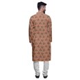 thumbnail image 3 of Atasi Kurta à Manches Longues Imprimé, Boutonné, Asymétrique, Kurta de Designer pour Garçons, 3 of 5
