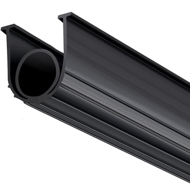 KFFKFF Garage Door Bottom Seals, Rubber Material, U Shape +O Ring Design, All-Weather Garage Door Weather Stripping, Universal Fit Weatherproof Threshold Buffering Sealing Rubber (16 Ft, Black)