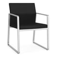 thumbnail image 1 of Gansett Reception Waiting Room Healthcare Guest Chair / Silver Steel / Black, 1 of 7