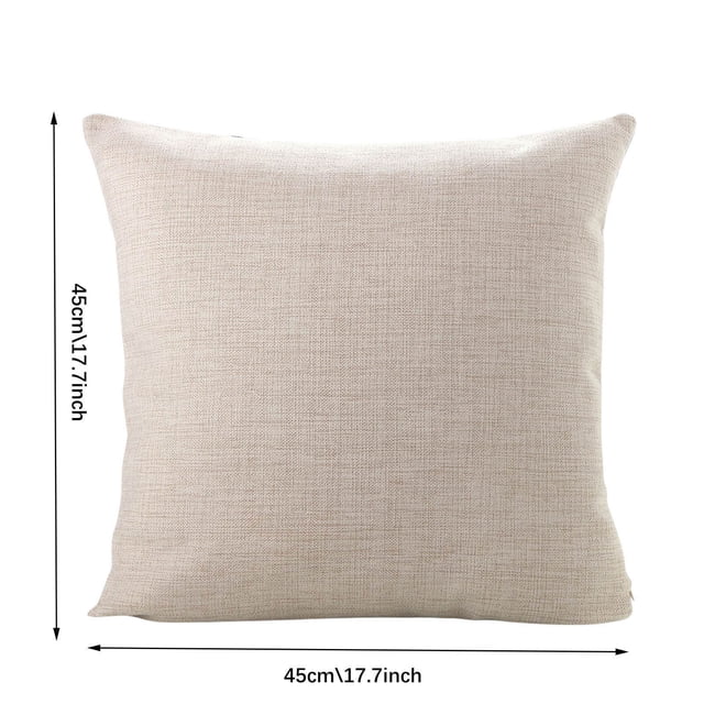 Agiferg Housses de Coussins Décoratives en Coton et Lin, Étui de Coussin de Forme Carrée, Mesurant 45 cm x 45 cm (17,7 Pouces x 17,7 Pouces). la Housse Présente un Tissu beige Uni avec une texture Lisse et une Fermeture Éclair invisible pour un Retrait Facile de l'Insertion. Convient à la Déco Maison dans les Salons, Chambres Ou Bureaux.