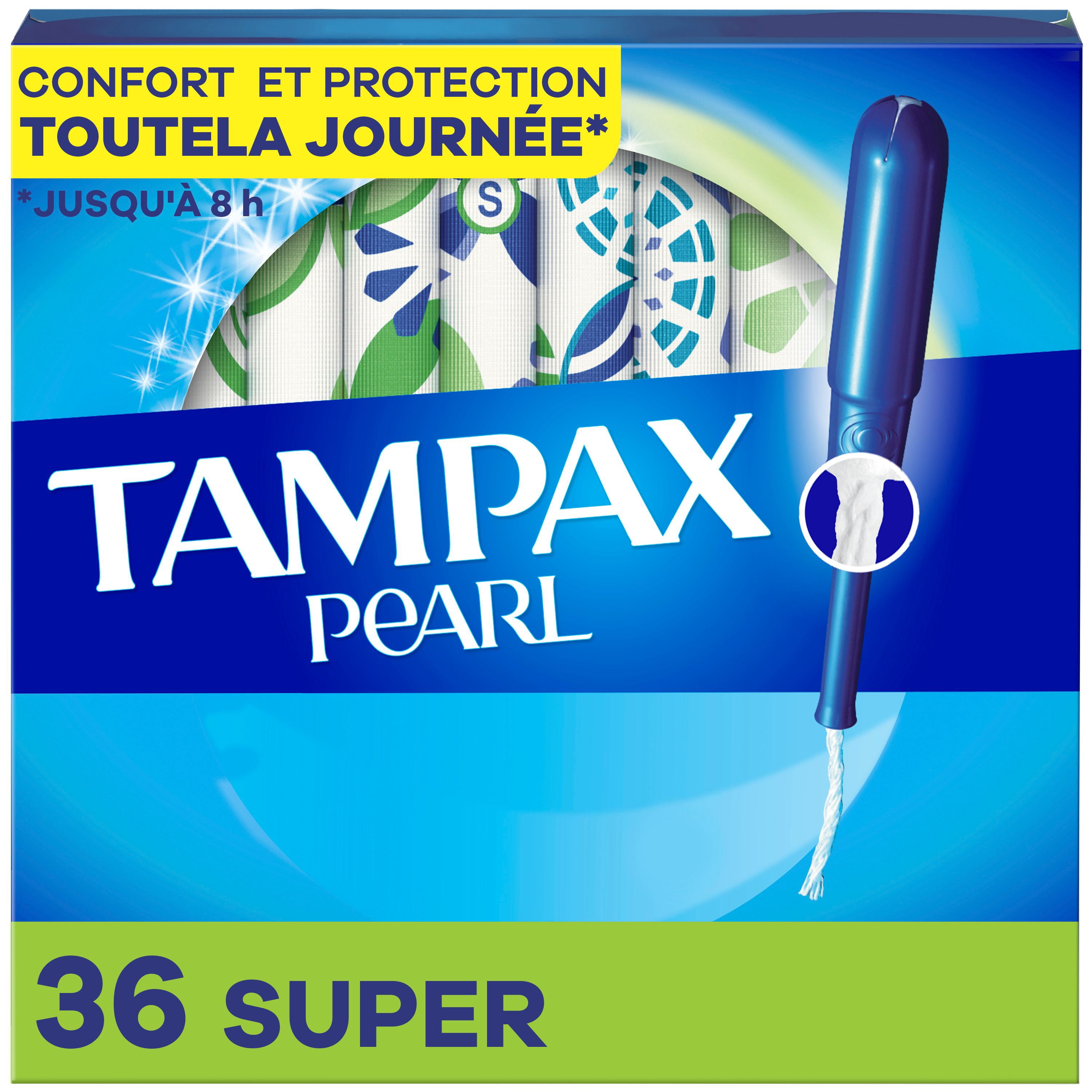 Tampax Pearl Tampons, with LeakGuard Braid, Super Absorbency, Unscented
