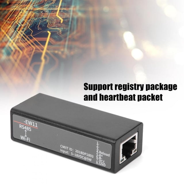Gupbes RS485 vers Serveur Série WIFI avec Antenne Intégrée Module de Communication Sans Fil Interface RJ45, Module de Communication Sans Fil HF7221, Serveur Série WIFI HF7221