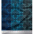 thumbnail image 1 of Soimoi Poly Georgette Fabric Stripe & Moroccan Damask Print Fabric by Yard 52 Inch Wide, 1 of 1