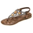 thumbnail image 1 of Kcodviy Sandales Bohèmes Sandales de Plage Sandales Mignonnes pour Femmes Sandales de Plage Sandales à entre-Doigts Sandales Fermées pour Femmes Sandales Slingback à Strass pour Femmes Taille 8 Sandales Plates, 1 of 9