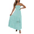 thumbnail image 1 of Cathalem 2024 Robe d'Été Décontractée pour Femme à Manches Courtes, Côtelée, Enseignante, Église, Modeste, Tenue de Bureau Décontractée, Tenue de Travail, Robe Midi, Bleu Pâle L, 1 of 5
