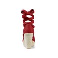 thumbnail image 3 of BLISSFUL STEP Sandales Compensées à Plateforme Espadrilles à Lacets Unies pour Femmes, 3 of 7