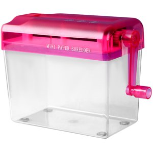 1Pcs Déchiqueteuse à main en plastique rouge compact pour le bureau de shredding en papier