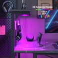 thumbnail image 3 of Bestier 52 inch Gaming Computer Desk with LED Lights & Shelves in Black Marble, Reversible desk, 3 of 8