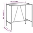 thumbnail image 4 of vidaXL Bar Table with Glass Top Black 110x70x110 cm Poly Rattan, 4 of 4