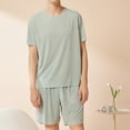 thumbnail image 2 of WRKEKC Ensemble de Pyjama pour Homme Décontracté Col Rond Manches Courtes Short Ensemble de Nuit pour Homme Été Tenue d'Intérieur, 2 of 3