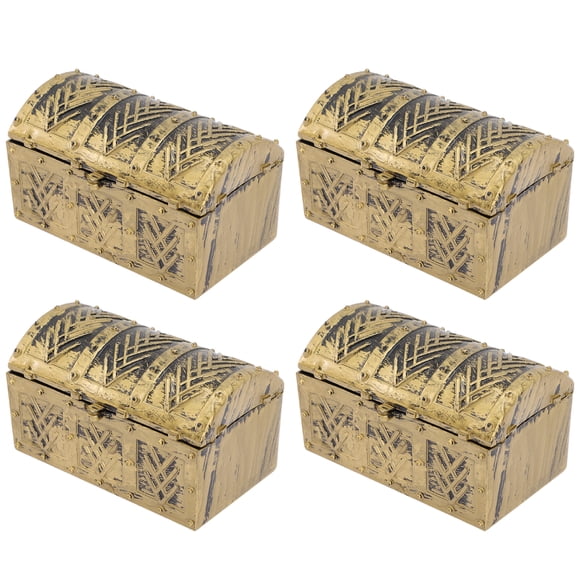 KAKOWELY 4 Pcs Pirate Storage Boxes Mini Pirate Treasure Chests Vintage Pirate Boxes,3.23"X1.81"X1.77"