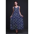 thumbnail image 4 of Bimba Rayon Leaves Ladies Printed Backless Spaghetti Strap Long Maxi Evening Party Dress-XX-Large, 4 of 4