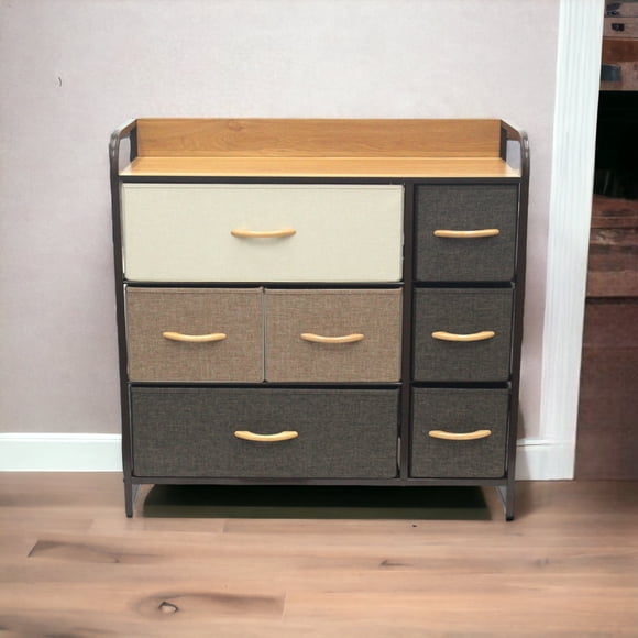 Nola Home Dresser Storage Organizer, Fabric Drawers Closet Shelves for Bedroom Bathroom with Fabric Bins for Clothing Blankets
