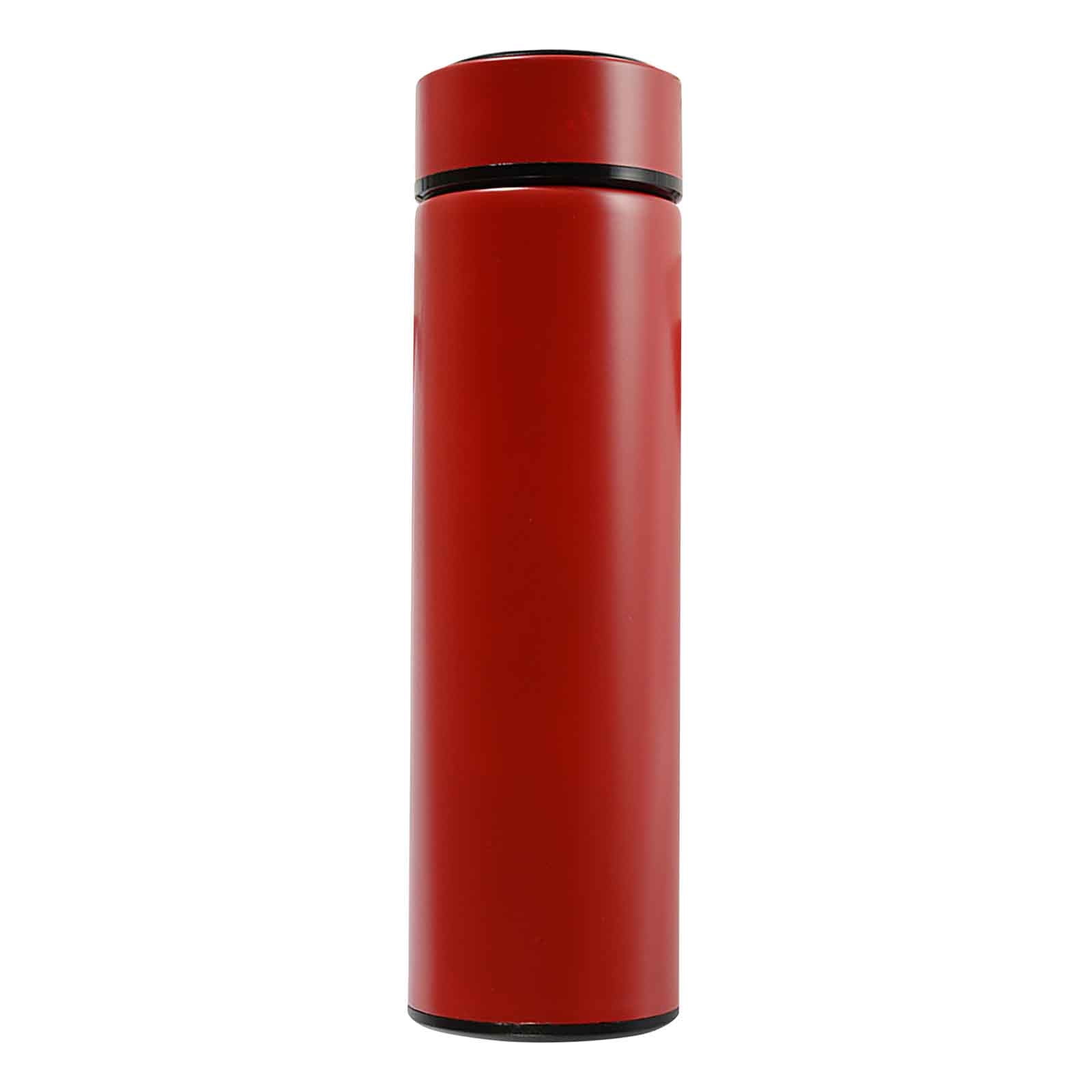 HBBKVI 14oz Stainless Steel Water Bottle, Digital Display Water Bottle, Insulated Leak Proof Water Bottle Red