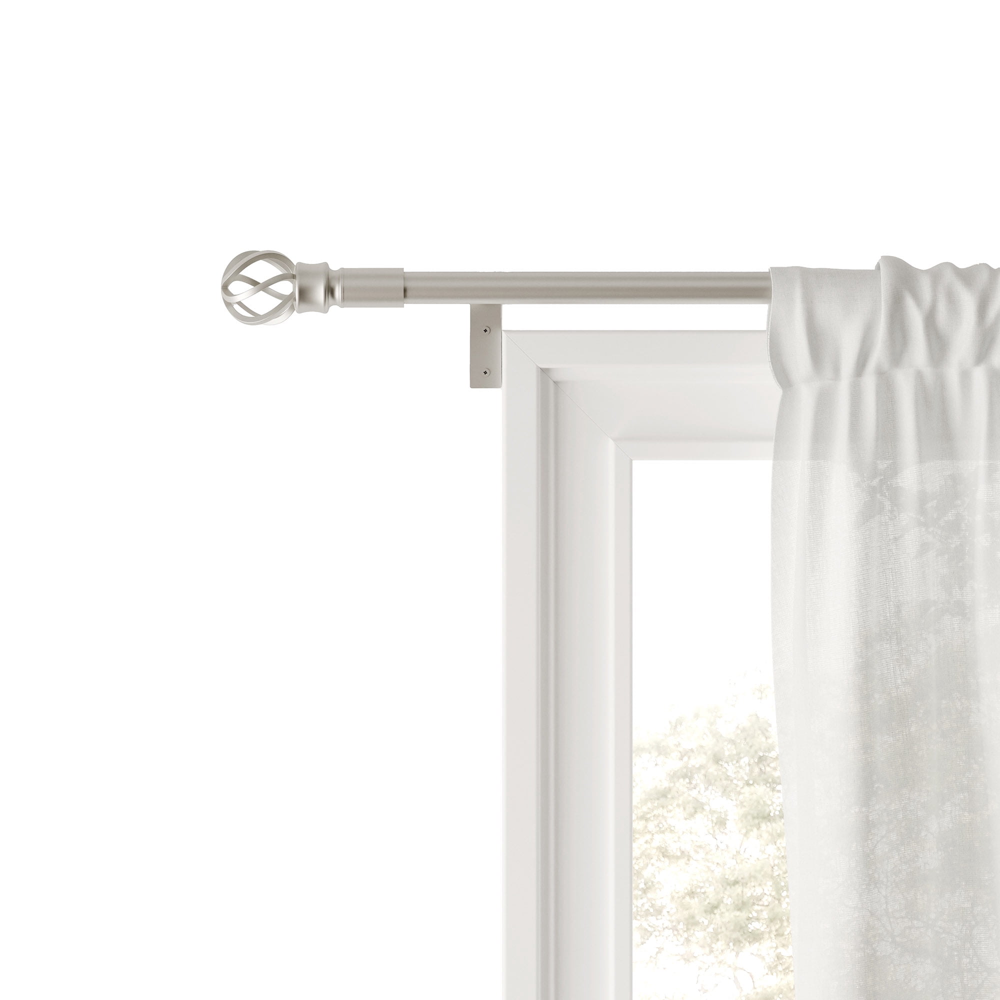 Mainstays Easy Install Decorative Cage Window Curtain Rod, Adjustable ...