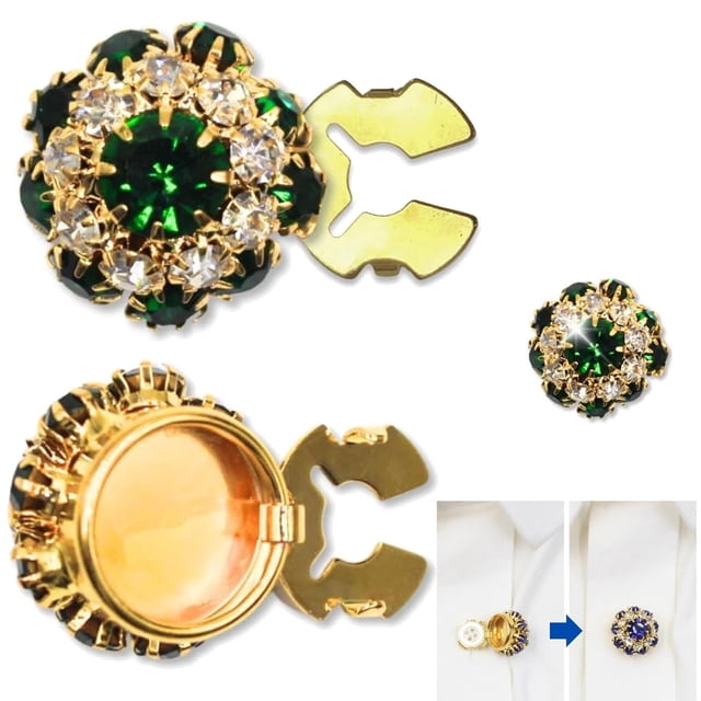 Rhinestone Button Covers Crystal Buttons For Clothing Detachable Shirt Button Clips Buttons Jewelry Button Snaps With Pliers Press