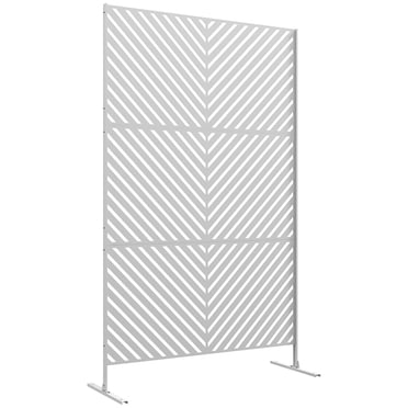 Outsunny Écran d'Intimité en Métal avec Vis d'Expansion, Séparateur Extérieur, Blanc