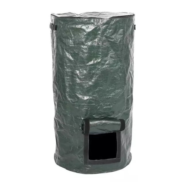 1Pc Garden Compost Bins With Lid Reusable Waste Disposal Bags For Outdoors Green 45*80Cm