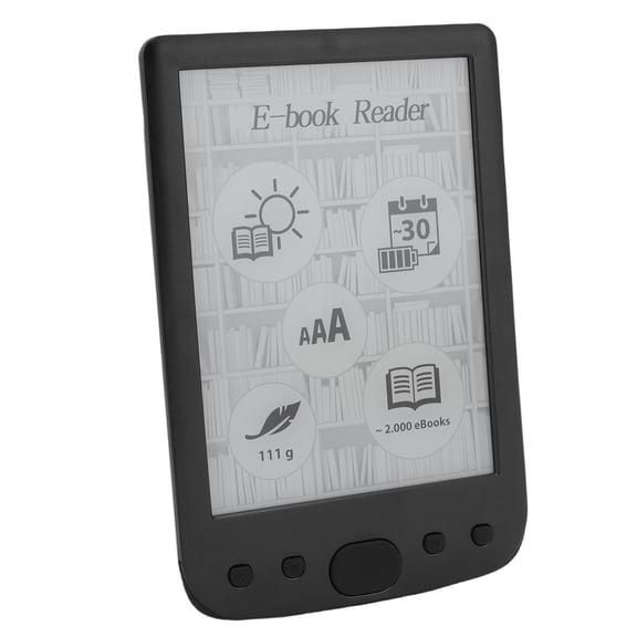 Lecteur E 6 pouces avec écran HD 800x600, lecteur de livre à écran tactile E avec une batterie de 2500mAh pour la mise en évidence du texte et les annotations, support jusqu'à