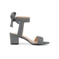 thumbnail image 4 of BLISSFUL STEP Women's Open Toe Ankle Tie Back Block Heels Sandals Grey (Size 9.5), 4 of 7