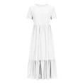 thumbnail image 3 of Pisexur Robes d'Été pour Femmes à Col Rond, Robe Fluide Plissée Tendance à Manches Courtes, Mode avec Poche, Robe d'Été de Plage Évasée à Imprimé Floral, 3 of 5